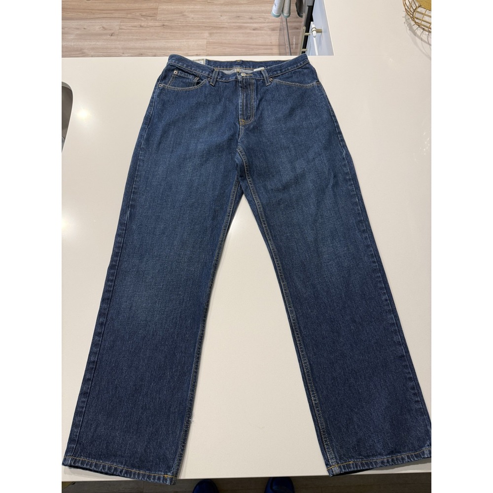 Stetson 1520 Standard Straight Leg Jeans Mens 34x32 Dark Blue Cotton Denim